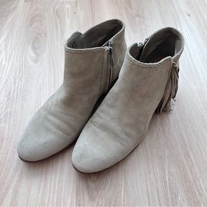 Sam Edelman Paige Suede Fringe Bootie - Putty